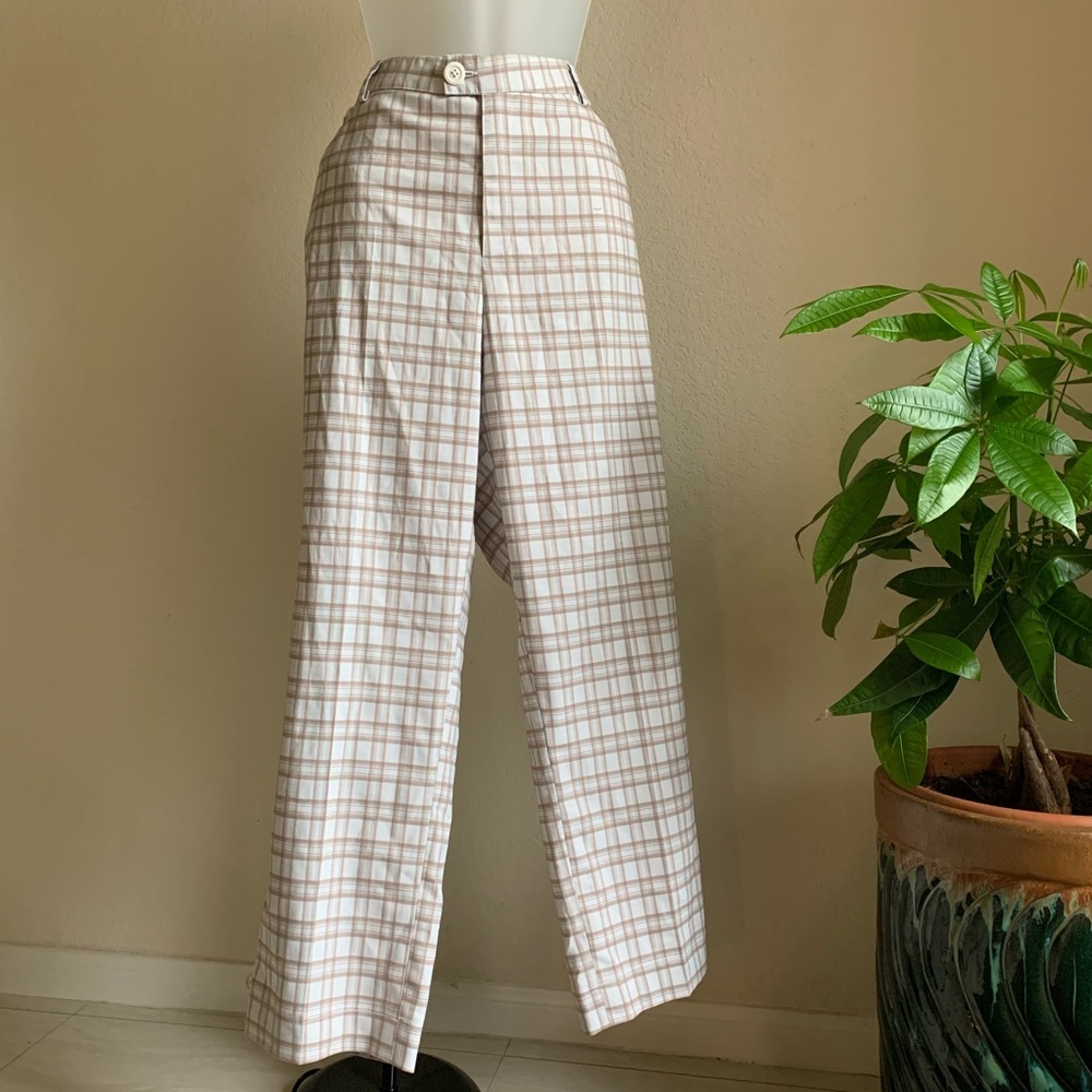 White and Tan Plaid Pants 12
